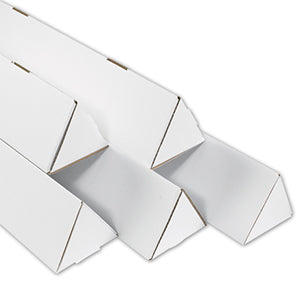 2 x 30 1/4 Triangular White Corrugated Mailing Tube