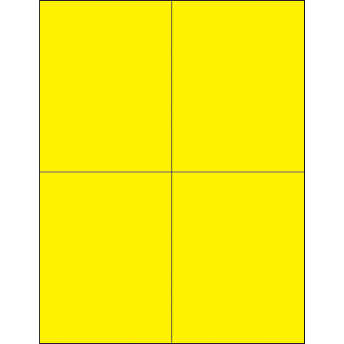 4 14 X 5 12 Fluorescent Yellow Rectangle Laser Labels 6840