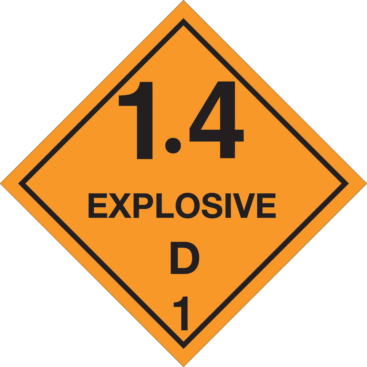 4 X 4" - "Explosive - 1.4D - 1 Labels 500/Roll