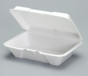 Large Foam Carryout Food Container, 3-Compartment - White, 1 - Kroger