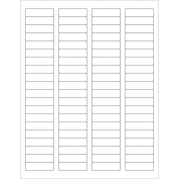 1 3/4 x 1/2" White Rectangle Laser Labels - Master Case 80000/Case