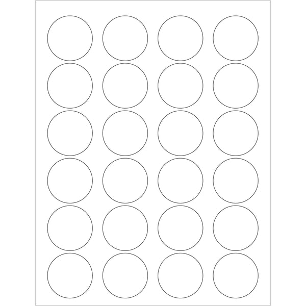 1.625" White Circle Laser Labels 2400/Case