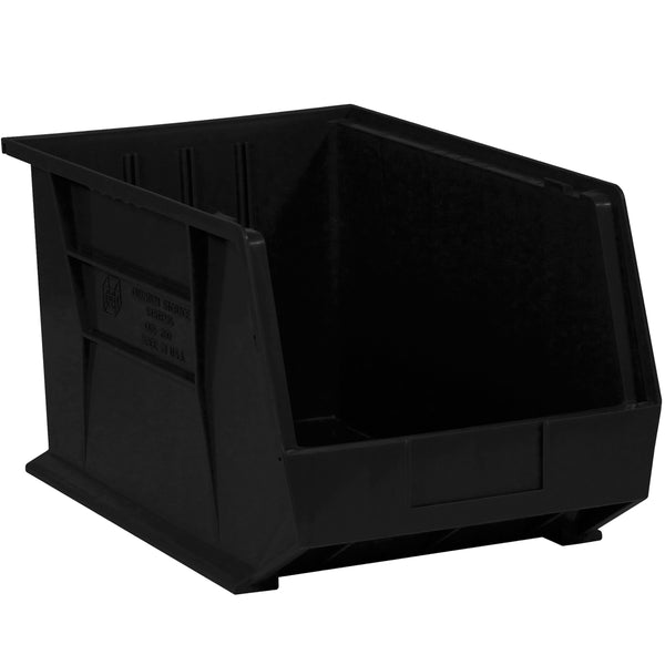 10 3/4 x 8 1/4 x 7 Black Plastic Bin Boxes 6/Case