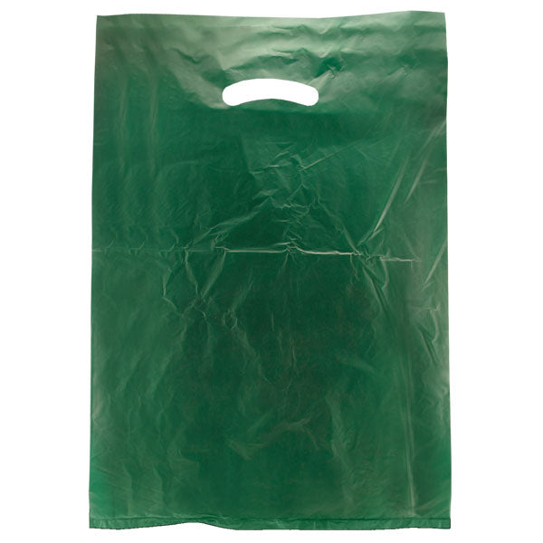 12 x 3 x 18 Dark Green Hi-Density Gusseted Merchandise Bags (.70 mil ...