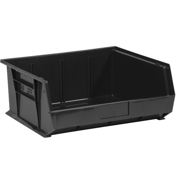 14 3/4 x 16 1/2 x 7 Black Plastic Bin Boxes 6/Case