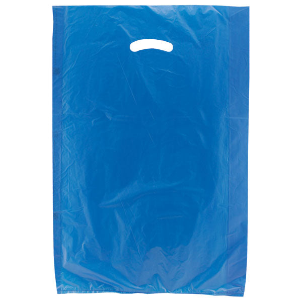 16 x 4 x 24 Navy Blue Hi-Density Gusseted Merchandise Bags (.75 mil thickness) 500/Case