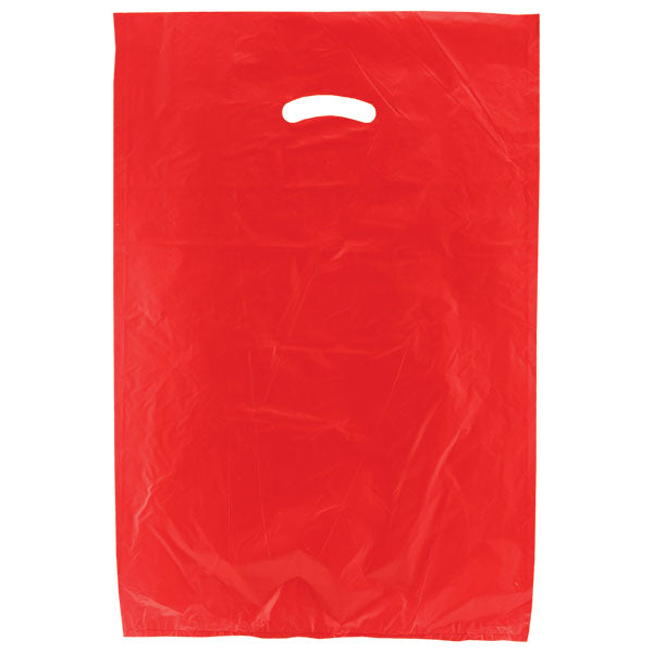 16 x 4 x 24 Red Hi-Density Gusseted Merchandise Bags (.75 mil thickness)