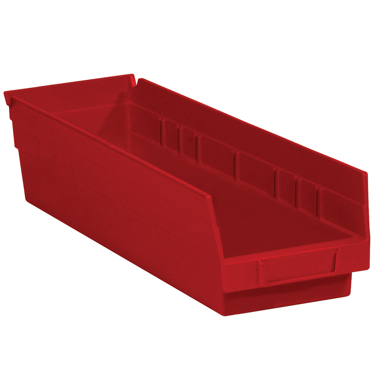 17 7/8 x 4 1/8 x 4 Red Plastic Shelf Bin Boxes