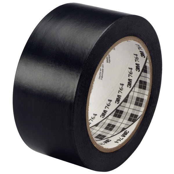 2" x 36 yds. Black 3M 764 Vinyl Tape 6/Case