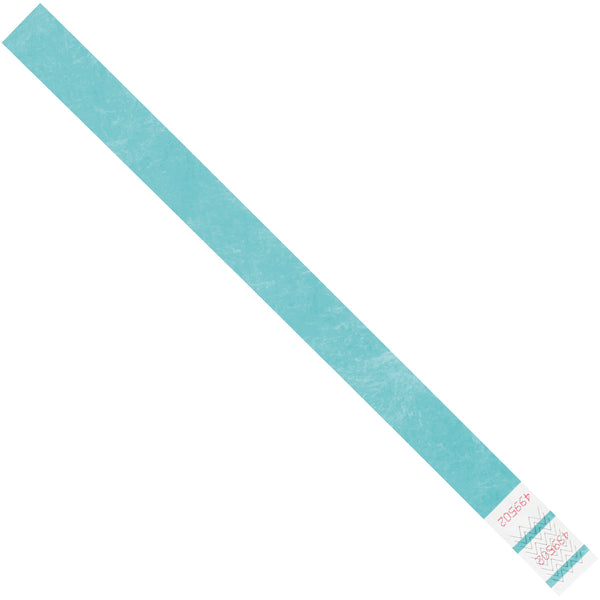 3/4 x 10" Teal Tyvek Wristbands 500/Case