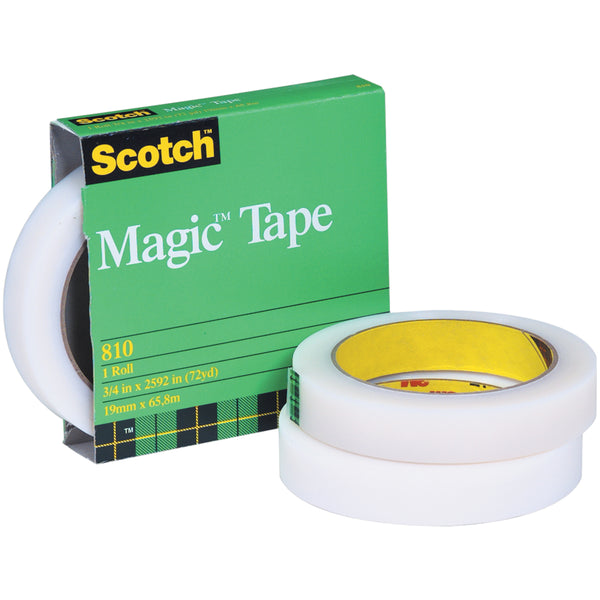 Scotch Magic Tape 3M 810 1/2 in x 2592 in 72 yds - Lot of 4 Rolls