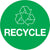 3" Green Circle "Recycle" 500/Roll