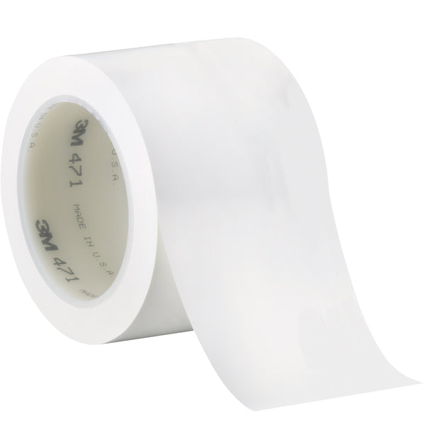 3" x 36 yds. White 3M 471 Vinyl Tape 12/Case