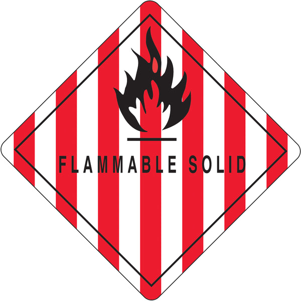 Flammable Solid D.O.T. Labels (4 x 4) 500/Roll