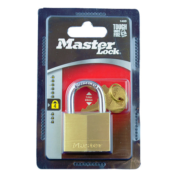 MasterLock Solid Brass 1-9/16" Padlock, 4/Case