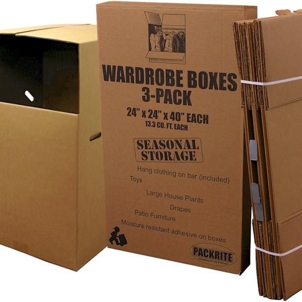 Wardrobe Box with Metal Hanging Bar (24-inch L x 24-inch W x 34-inch D)